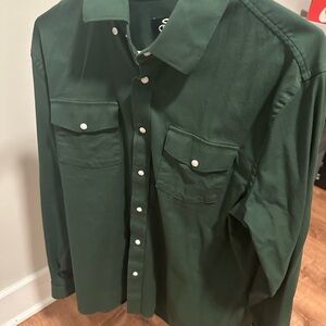 Green Button-Up Shirt